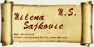 Milena Šajković vizit kartica